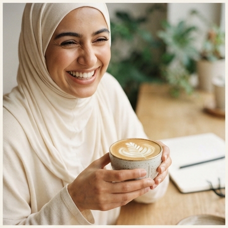 Ibu menikmati kopi artisan Banda Space